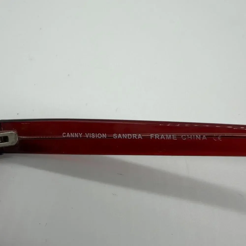 Canny Vision Sandra Eyeglass Frames Only Burgundy Red Full Rim 54-16-140